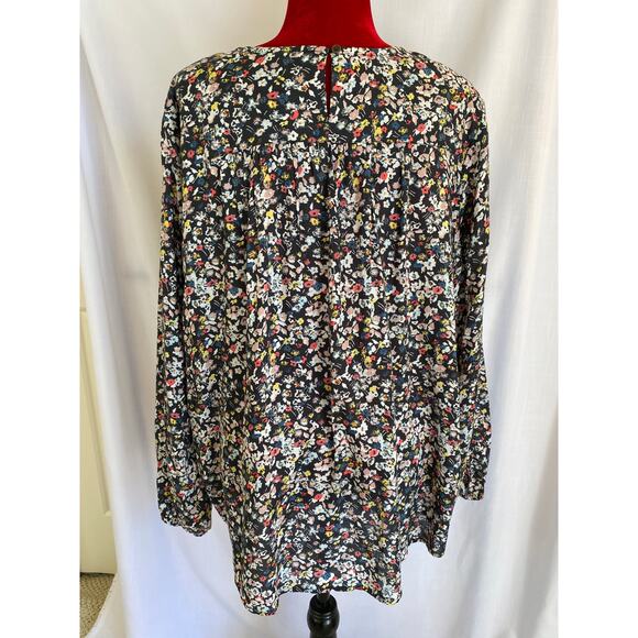 Caslon plus size 2x LS floral tunic top with lace bodice BOHO peasant NWOT - Picture 3 of 5